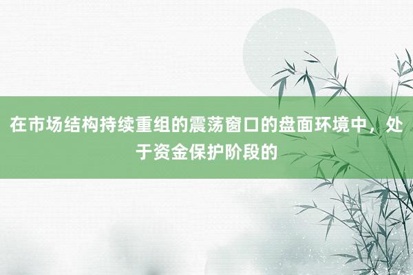 在市場(chǎng)結(jié)構(gòu)持續(xù)重組的震蕩窗口的盤(pán)面環(huán)境中，處于資金保護(hù)階段的