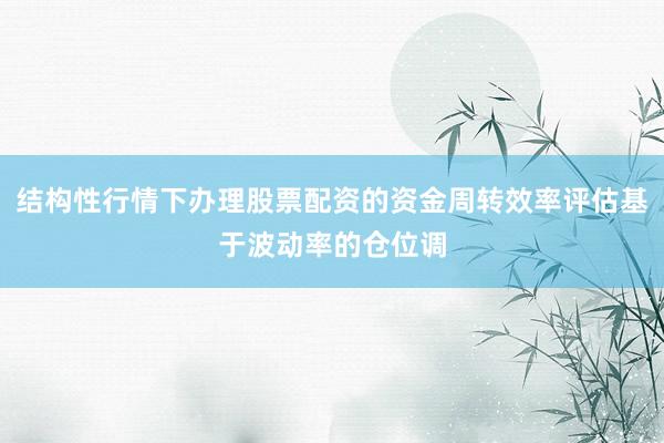 結構性行情下辦理股票配資的資金周轉效率評估基于波動率的倉位調