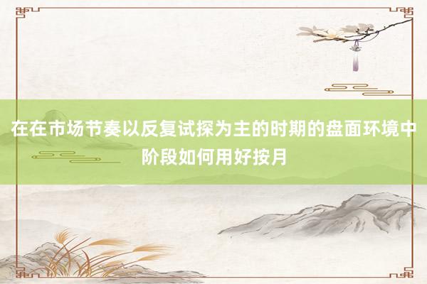在在市場(chǎng)節(jié)奏以反復(fù)試探為主的時(shí)期的盤(pán)面環(huán)境中階段如何用好按月