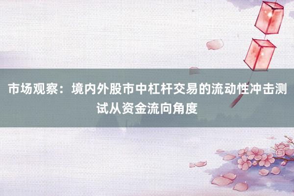 市場觀察：境內外股市中杠桿交易的流動性沖擊測試從資金流向角度