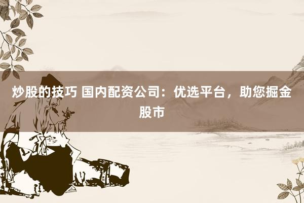 炒股的技巧 國內配資公司：優選平臺，助您掘金股市
